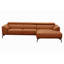 Blagovesta Genuine Semi-Aniline Leather Corner Sofa with Upholstered Frame-1093460942-1093460017