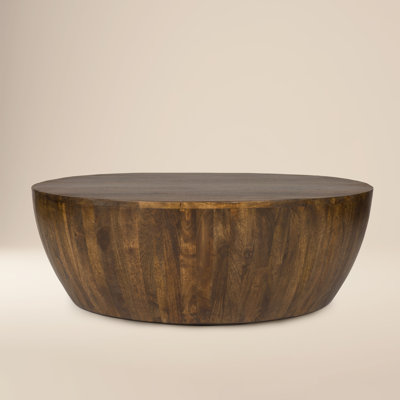 Solid Mango Wood Drum Coffee Table 
