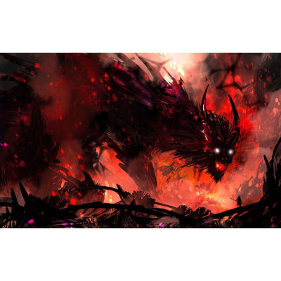 Murale pelez et collez de qualité supérieure - Fiery Dragon Bataille