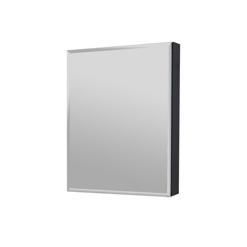 Armoire à pharmacie en aluminium Adine, Noir, H 30 po x l 23 po x P 3,75 po