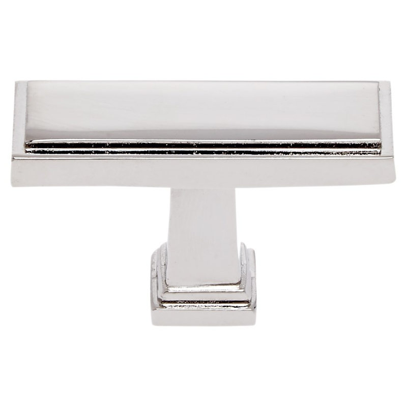 Marquee Rectangular Knob, Polished Nickel