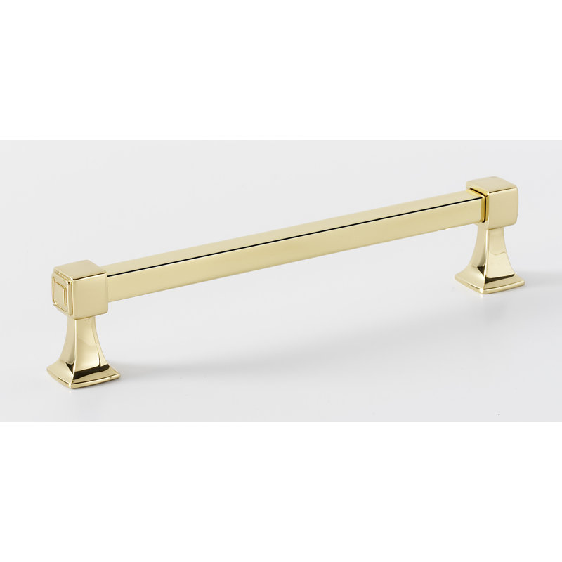 Polished Brass Modern Bar Pull with Mounting Hardware