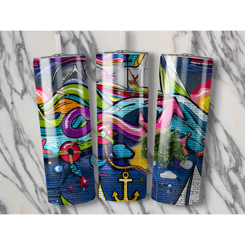 Choose Handmade Tumblers 591ml Vacuum Insulated Stainless Steel (18/8) Travel Tumbler with Straw