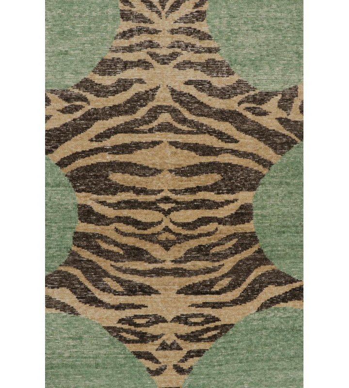 Distressed Homage Handmade Kilim Wool Animal Print Area Rug, Runner 2'6" x 10'