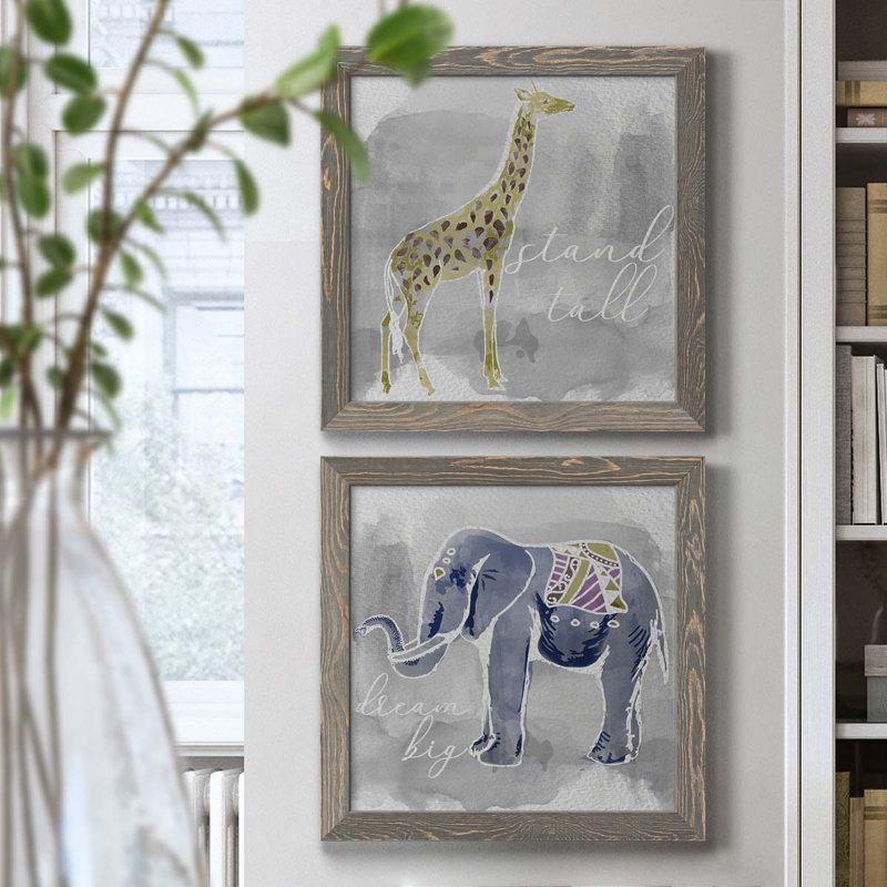 «Stand Tall», ensemble de 2 peintures sur toile encadrées, Encadré gris, H 17 po x l 34 po x P 1,5 po