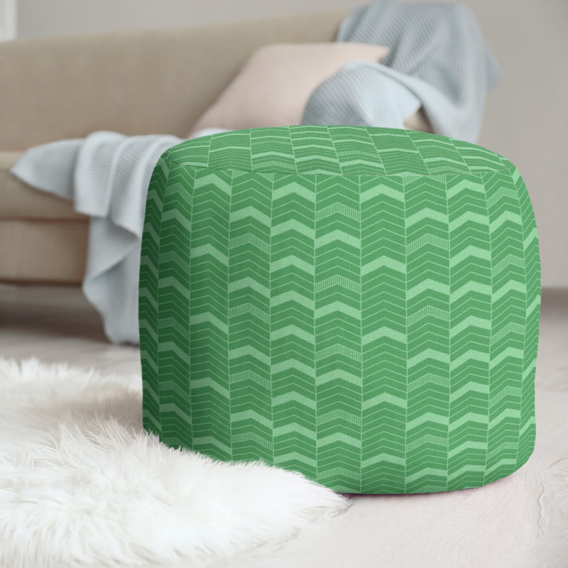 repose-pieds à chevrons en deux couleurs, Vert foncé