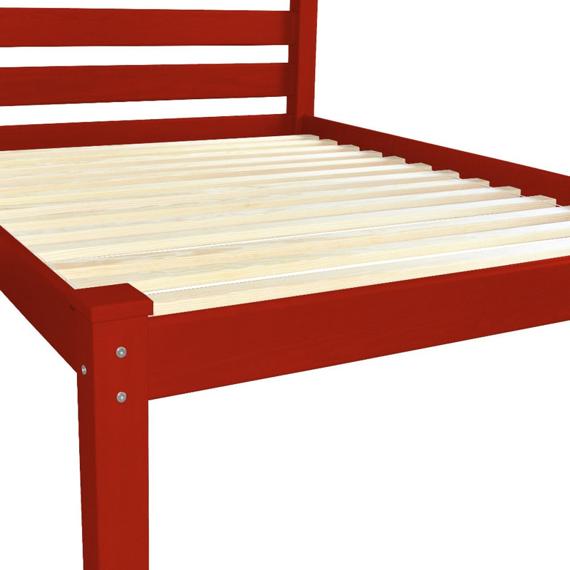  Covington Red Solid Wood Twin Bed Frame — Twin, Red