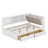 Full Size Corner Bed Frame With Storage Bookcase And Upholstered Headboard, Charging Station And Drawers-108195612-108195617