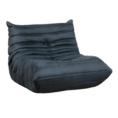 Chaise moderne en microfibre gris anthracite - détail à boutons, largeur de paquet de 39 po, tissu essentiel de salon, 33,5 po x 39,5 po x H 27,5 po