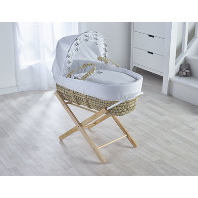 Print Cotton Blend Moses Basket Bedding Set