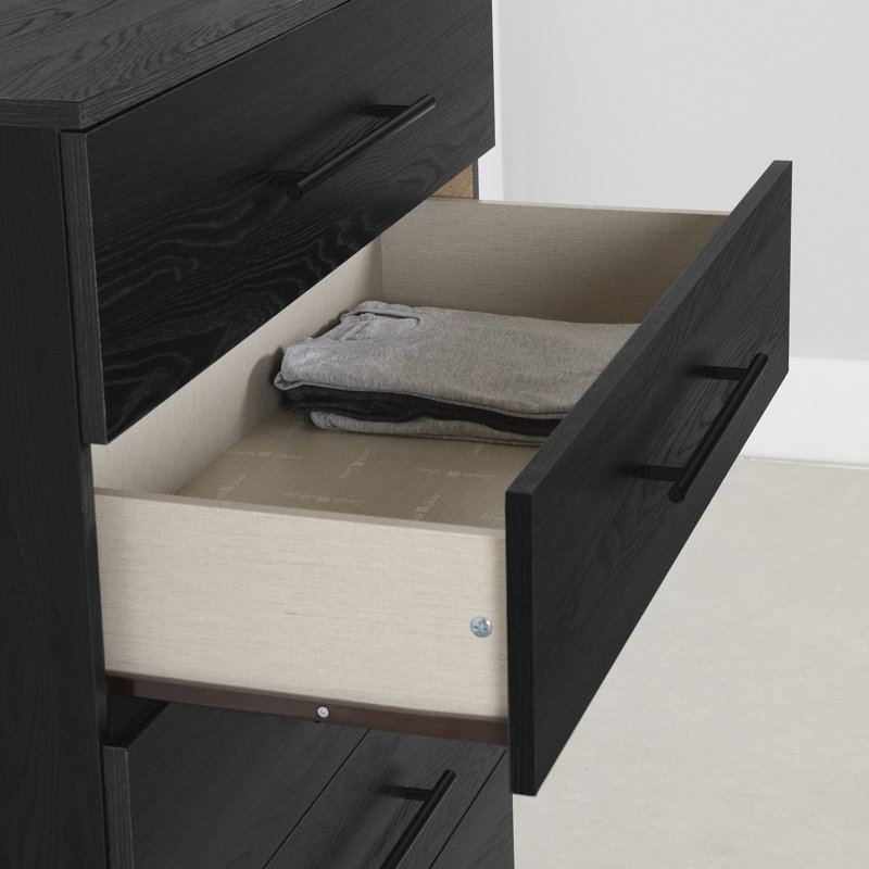 Commode 5 tiroirs Primo, Noir