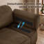 Canapé d'angle modulaire 4 places en velours côtelé marron en forme de U avec 2 poufs amovibles et assises profondes-1212603290