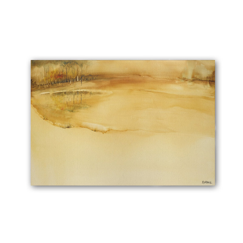 Lago Dorado by Bruno Vázquez - Wrapped Canvas Painting, 80cm H x 120cm W x 3cm D