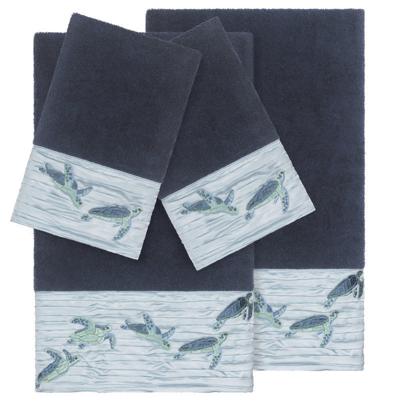 Mia 4 Piece Turkish Cotton Towel Set, Midnight Blue
