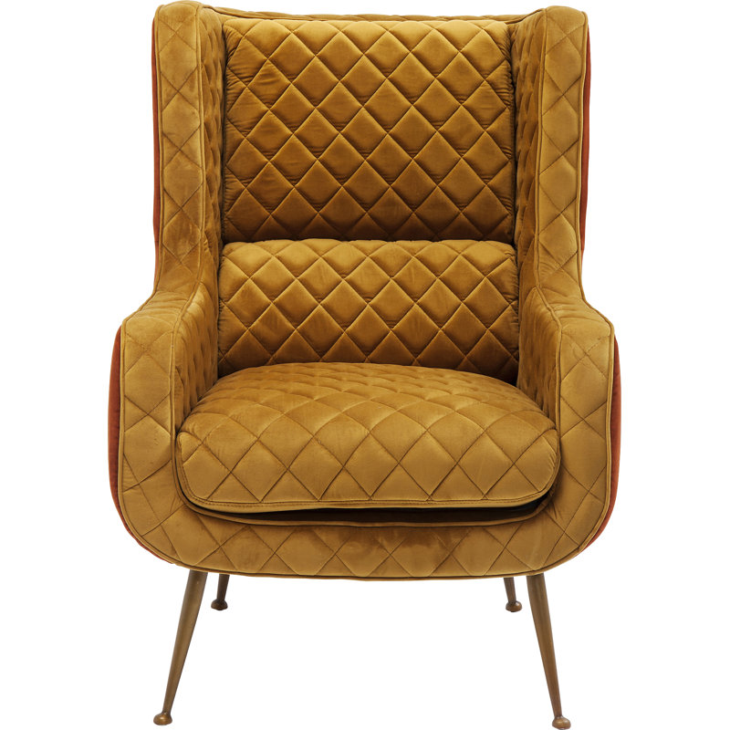 Armchair Nonna, Yellow, Brass