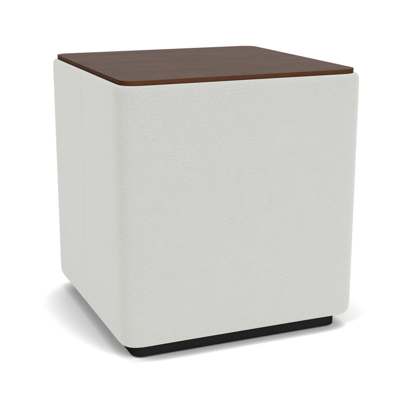 Table de salon avec plateau en stratifié Darsey, Noyer Riftwood, 16", Noir; ombre portes ouvertes