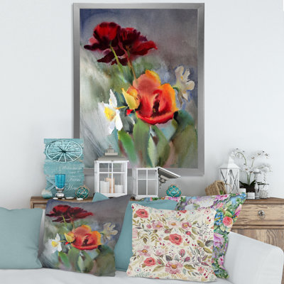 «Blossoming Vibrant Wildflowers», peinture sur toile