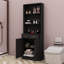 Grande armoire de rangement en bois avec 2 portes, 2 tiroirs et 3 tablettes ouvertes, parfaite pour le bureau-851557608