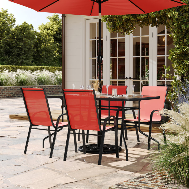 Ensemble repas Elgin, 4 pièces incluses, Rouge