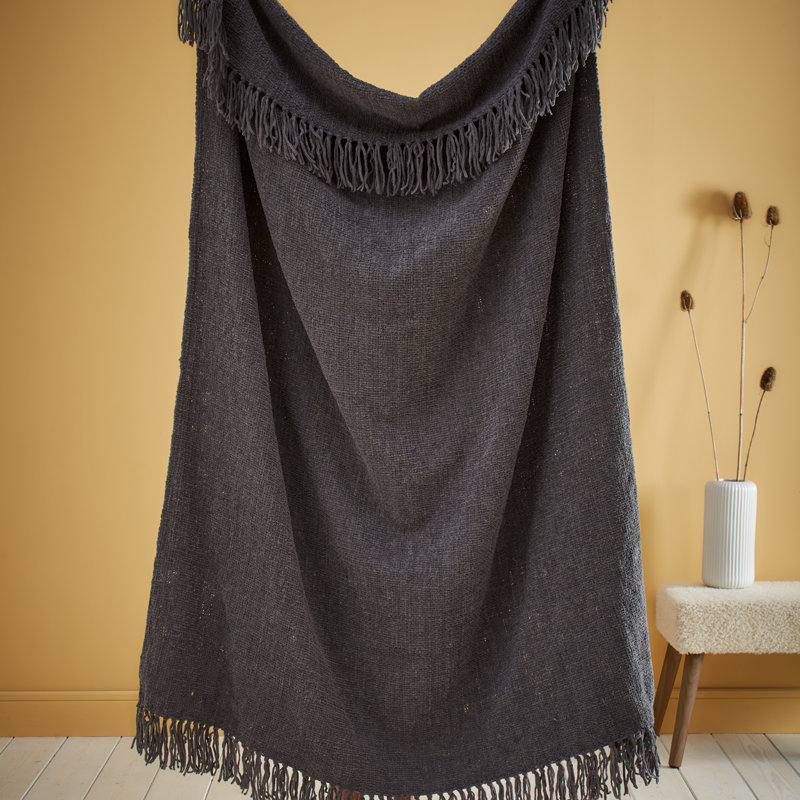 Chenille Throw Blanket, Charcoal