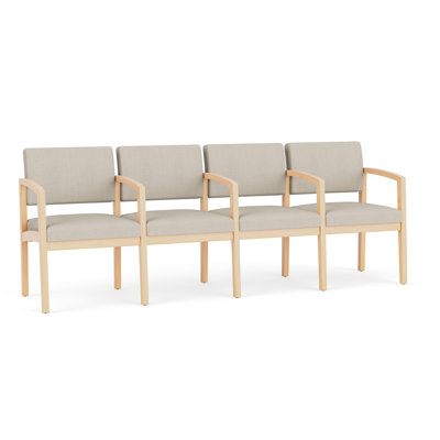 Lenox Wood Waiting Reception 4 Seat Tandem Seating Wood Frame