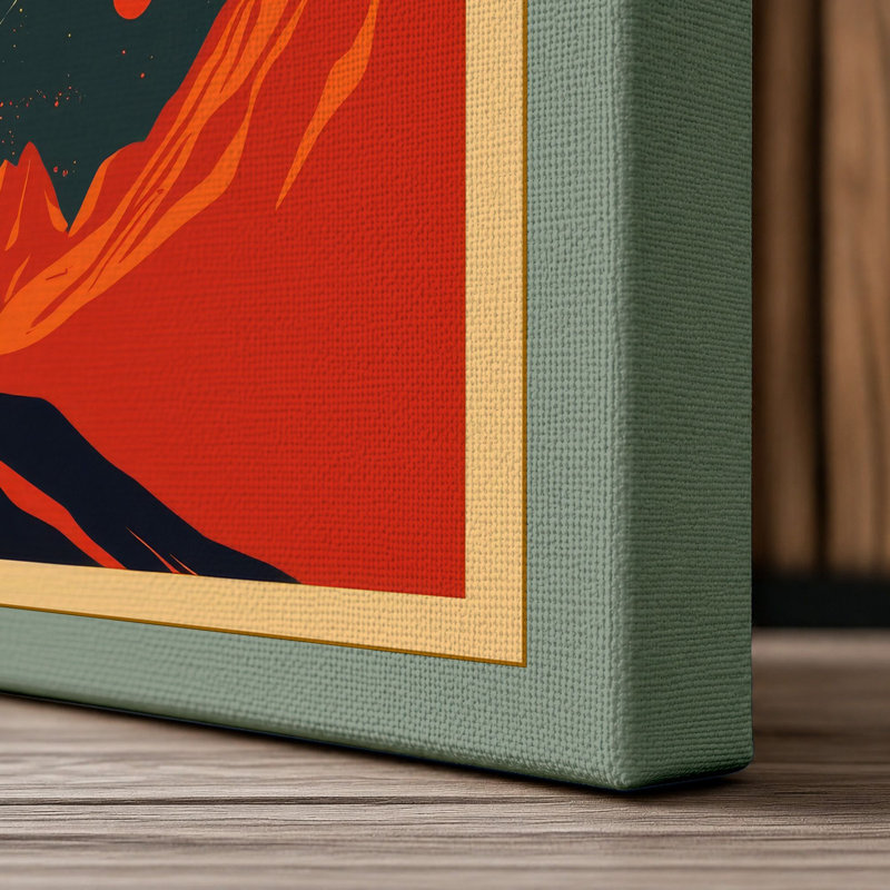 Solar Expedition Retro - Wrapped Canvas, 36x24 - 91.4 x 61.0 cm, Sage Border