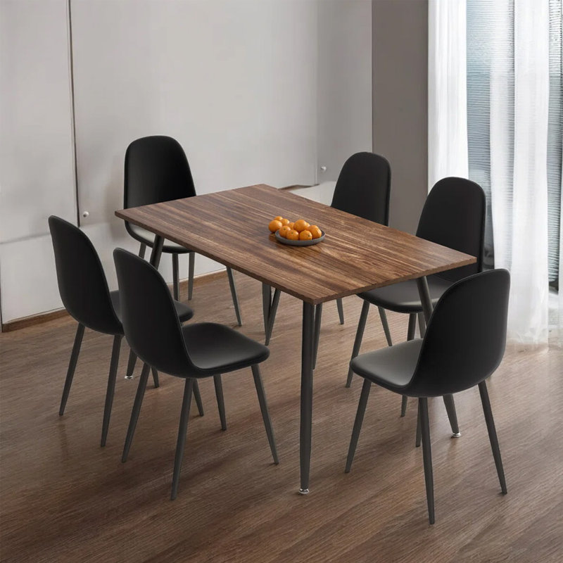 Ensemble repas pour 6 personnes Evaro, Noir, Brun