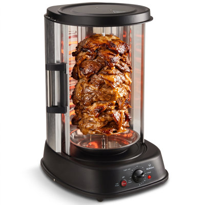 Rôtissoire verticale 32 Qt 1800W avec accessoires complets pour poulet entier, Kebab et poisson
