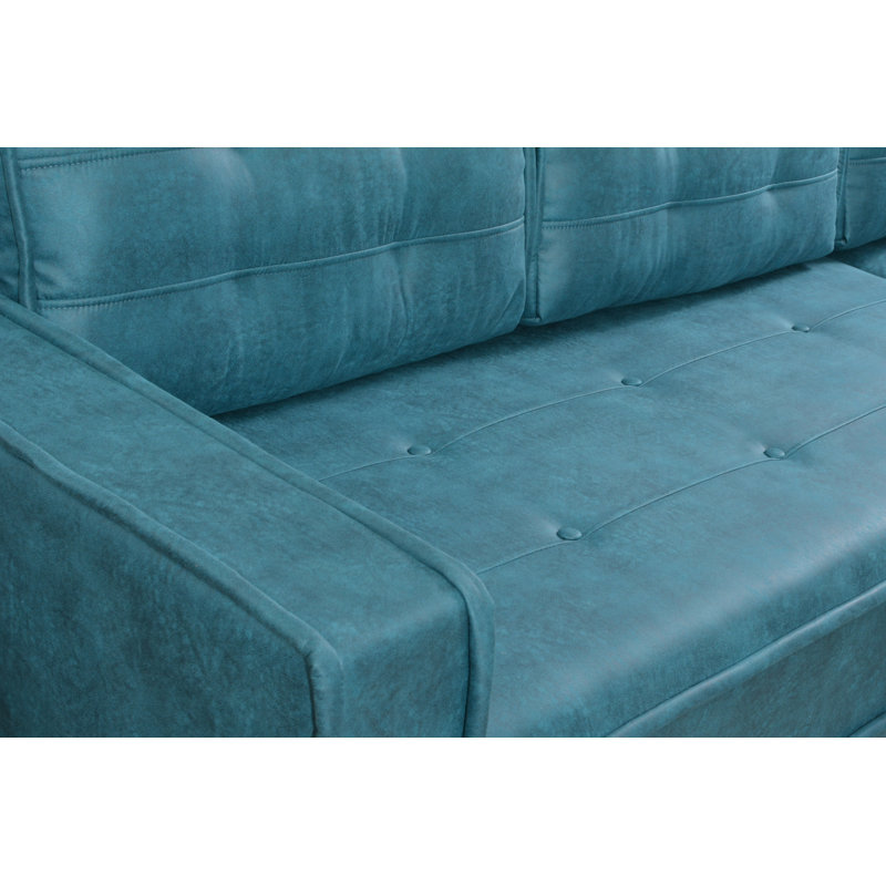 Coppell 4 Seater Sofa Bed, Turquoise, Right Hand Facing