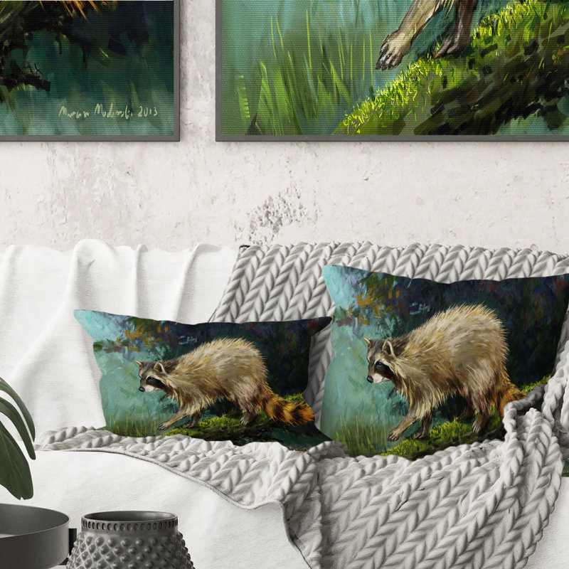 Coussin Raccoon In The Wild