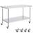 Stainless Steel Work Table, 38 Inch Height, Adjustable Shelf, Wheels Included-697108207
