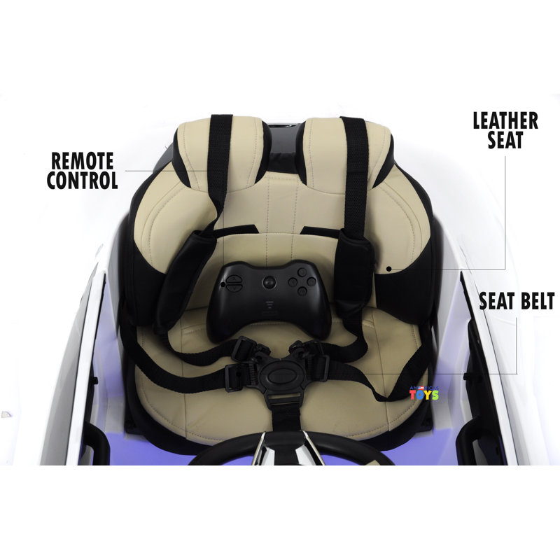 White 12V Maserati Alfieri Ride-On Car with Remote Control