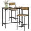 HOMCOM 3-Piece Bar Table & Stools Set, Backrest-1162174237