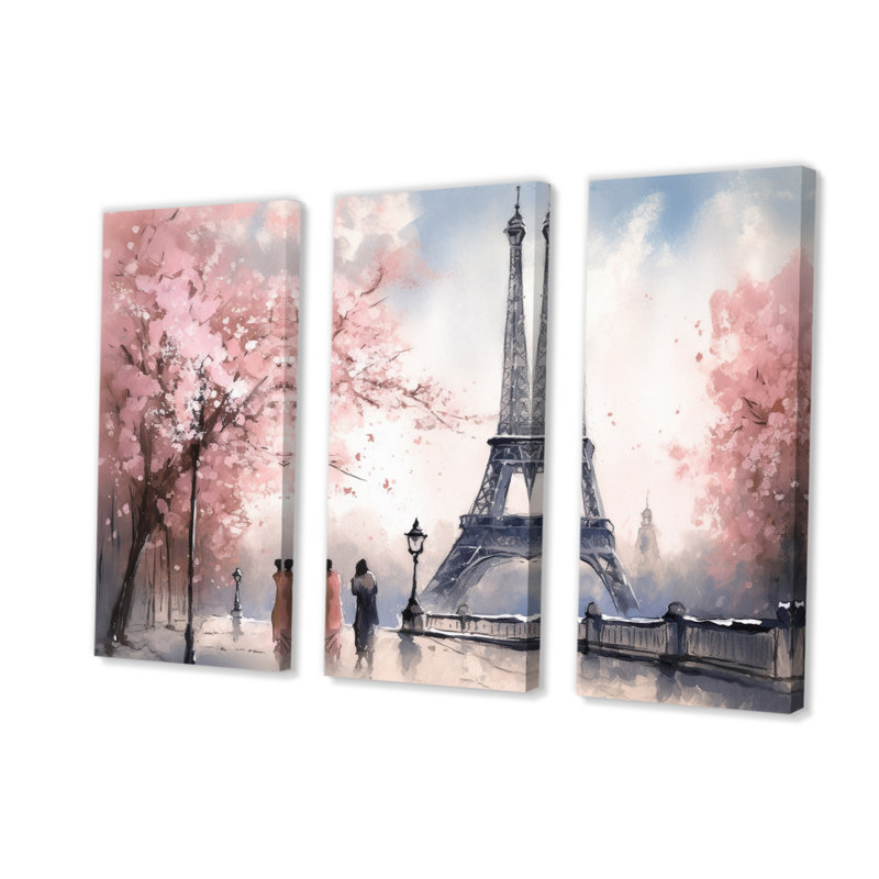 Tour Eiffel, chef-d'œuvre I sur toile, 3 pièces, H 28 po x l 36 po x P 1 po