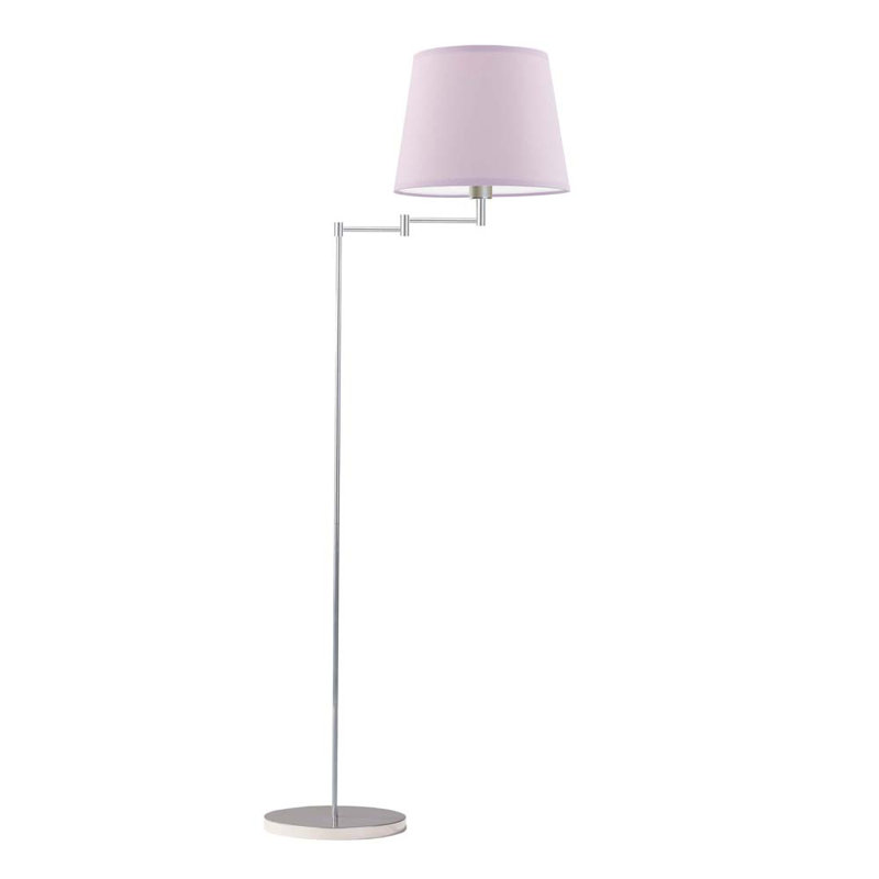 Askegard 165cm Swing Arm Floor Lamp, Silver, Light Violet