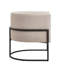 Chaise rembourrée chic en lin avec support en métal noir, design moderne pour la maison