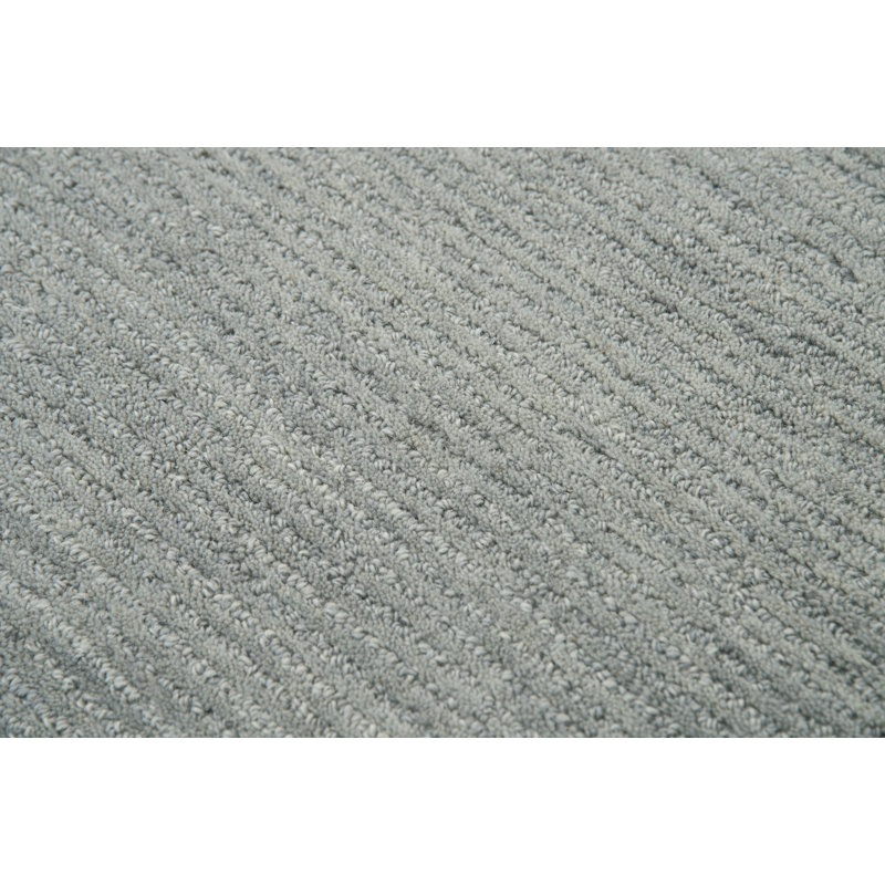 Tapis gris en laine touffeté à la main Phan, Rectangle 8 pi x 10 pi