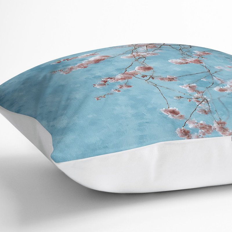 Floral Square Cushion, White, 40cm H x 40cm W x 15cm D