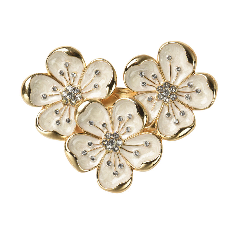 Trio Napkin Ring Gift Box, Gold;White