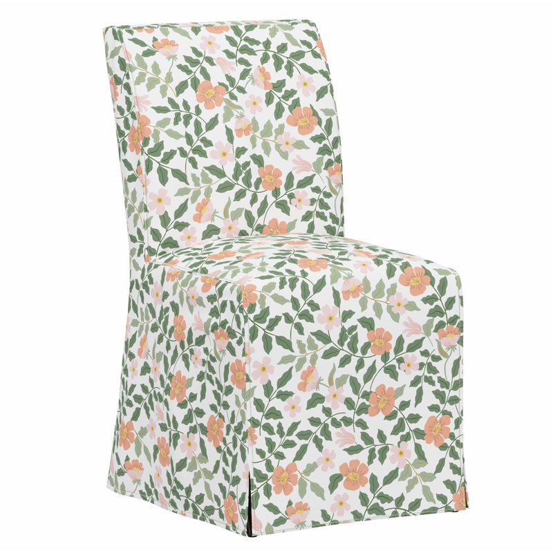 Frances Slipcover Dining Chair, Rpc Primrose Blush & Cream Linen
