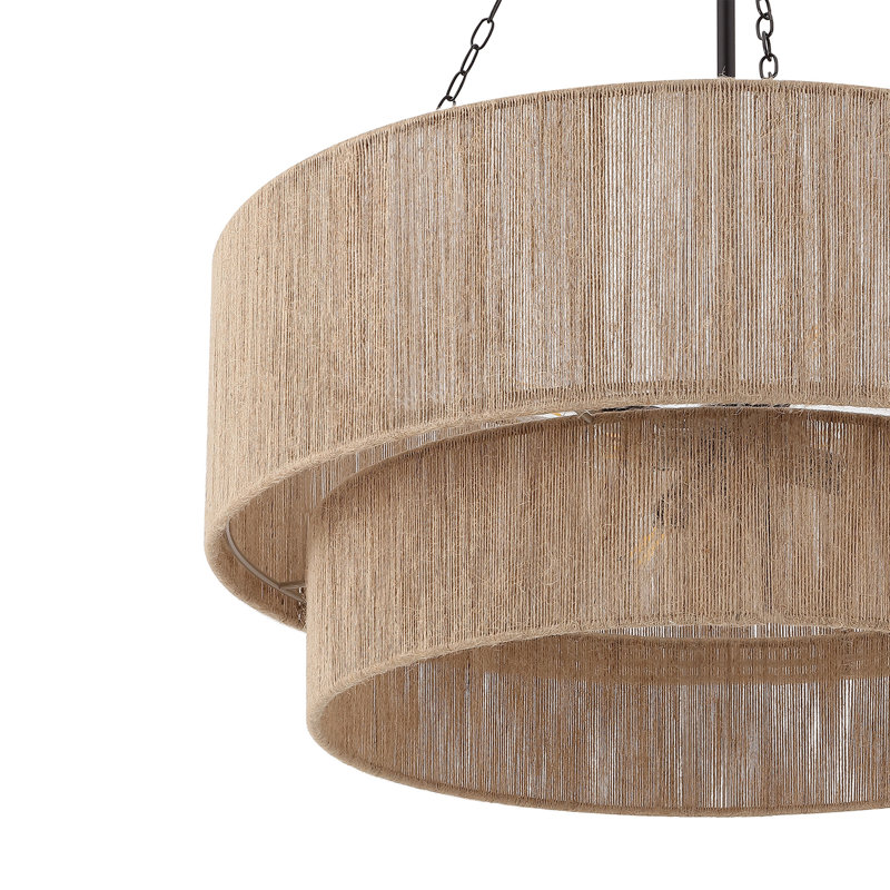 Lustre tambour en corde moderne 23,6 po 23,6 po, Bronze