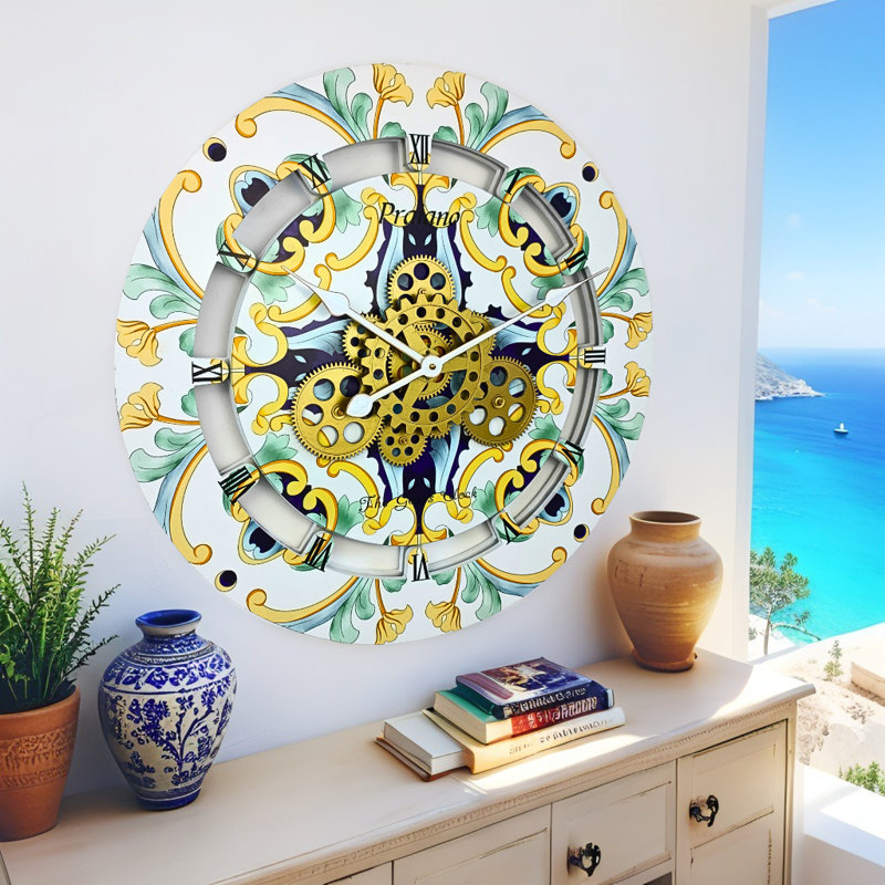 Horloge murale 24 po surdimensionnée pour le salon, Praiano