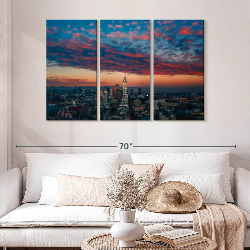 Skyline de Sireci, Mexique, H 32 po x l 50 po