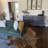 Handmade Axis Deer Print Cowhide Leather Dark Brown Rug