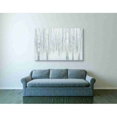 «Birches In Winter Blue» par Julia Purinton, art mural sur toile