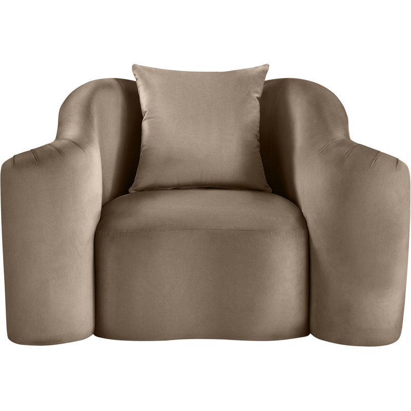 Chaise en velours Soyini, Velours taupe