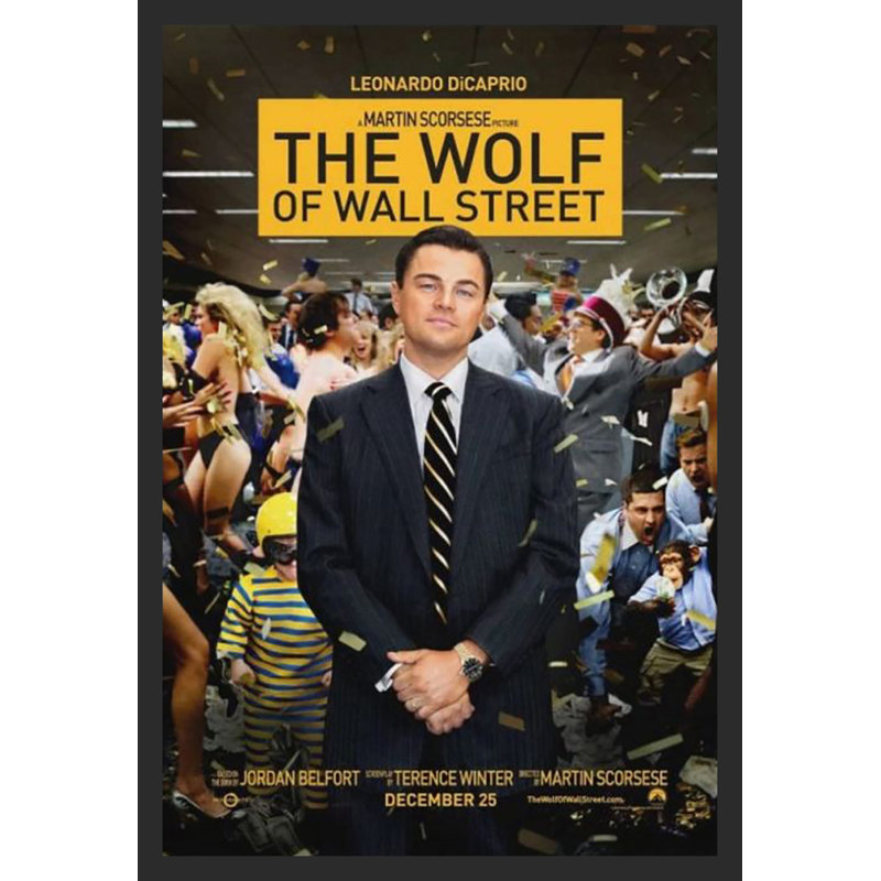 Loup de Wall Street, impression sur affiche encadrée