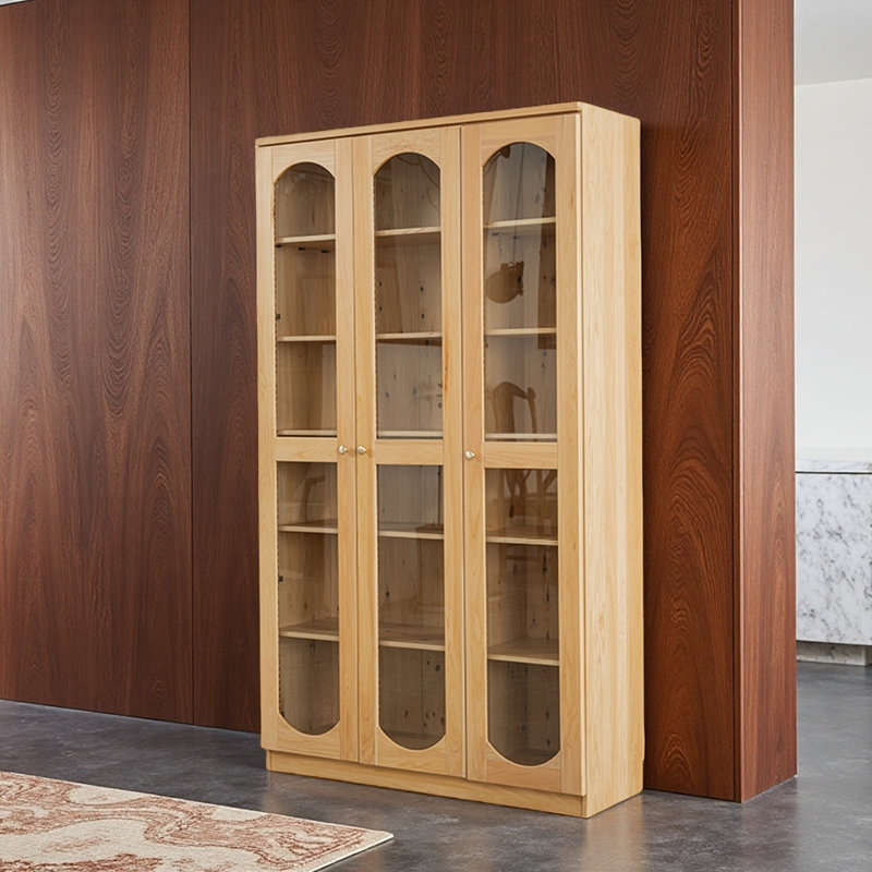 Floor-standing solid wood bookcase