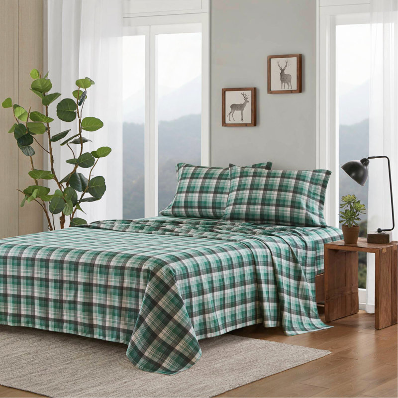 Ensemble de draps 4 pièces, Full Coverlet / Bedspread + 3 Additional Pieces, Vert