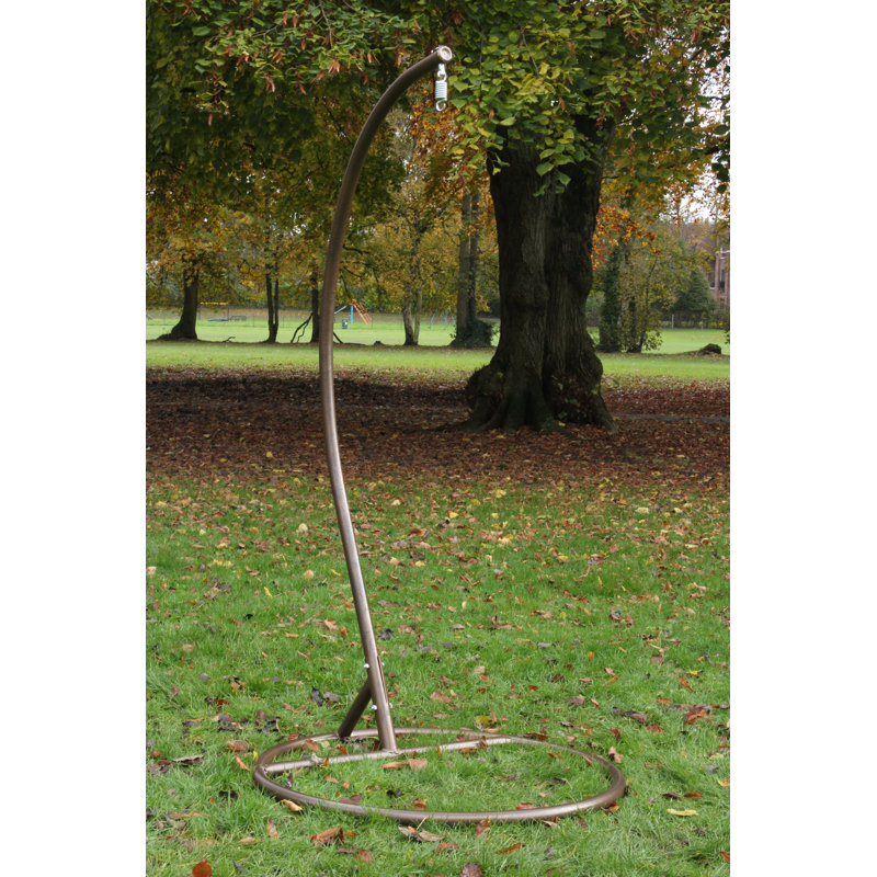 Giguere Garden Patio Swing Chair with Stand, Brown